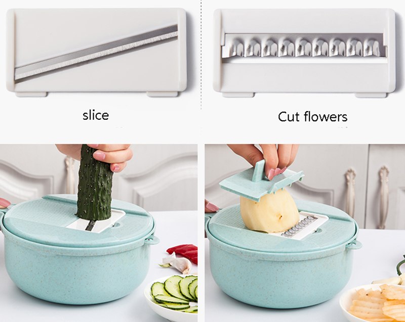 8-in-1 Multipurpose Vegetable Slicer & Grater Set